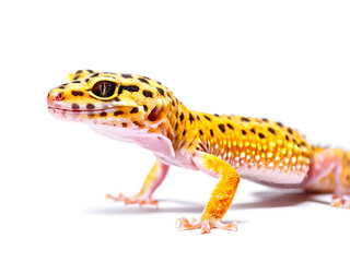 Naklejka premium A leopard gecko isolated on a white background