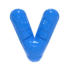 Letter V Blue Balloon