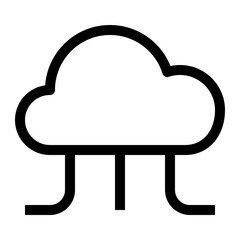 Cloud Computing Thin Icon