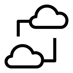 Cloud Computing Thin Icon