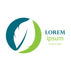 Obraz premium fresh leaf logo design for natural life