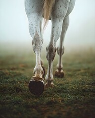 Obraz premium Misty Morning Horse Walk