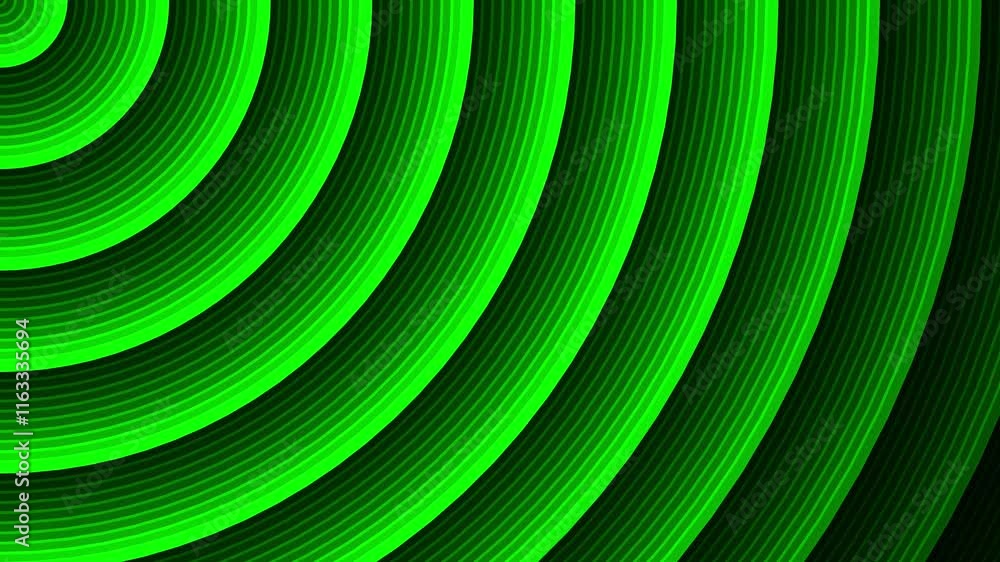 Wall mural 3d green circles line animation pattern background
