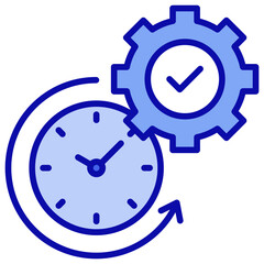 Efficiency Blue Color Icon