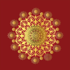 red and gold ornament