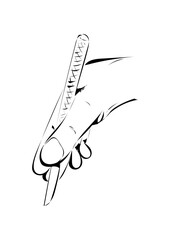 Mit der Hand etwas schneiden