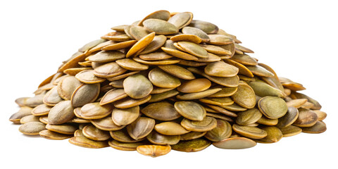  pumpkin seeds stack isolated on transparent background