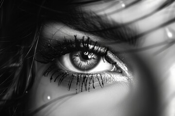 Obraz premium Monochromatic Eye: A Captivating Close-Up