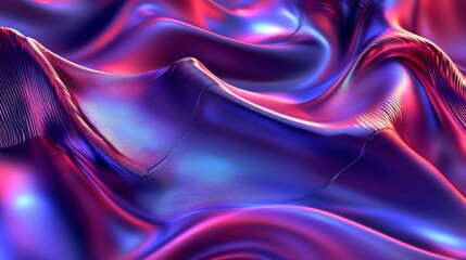 Obraz premium Vibrant Flowing Fabric Texture with Colorful Gradient and Soft Sheen Capturing Light in Abstract Waves and Curves for Artistic Visuals and Backgrounds