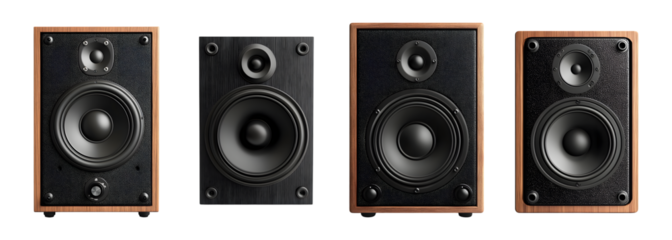 set of speaker isolated on transparent background, cut out