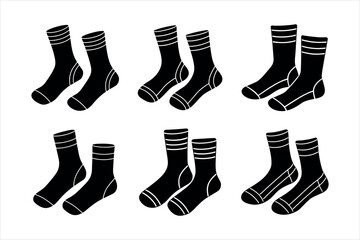 Black and White Socks Illustration Set