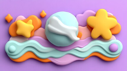 Abstract Colorful Shapes Pastel Background Design