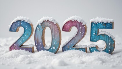 Golden 3D text showing 2025 with a festive new year theme