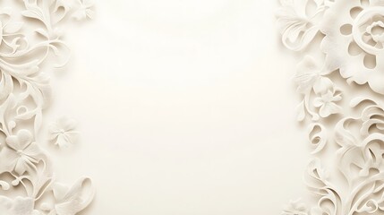 Elegant White Floral Design Background Border