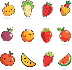 fruit vector illustration set design