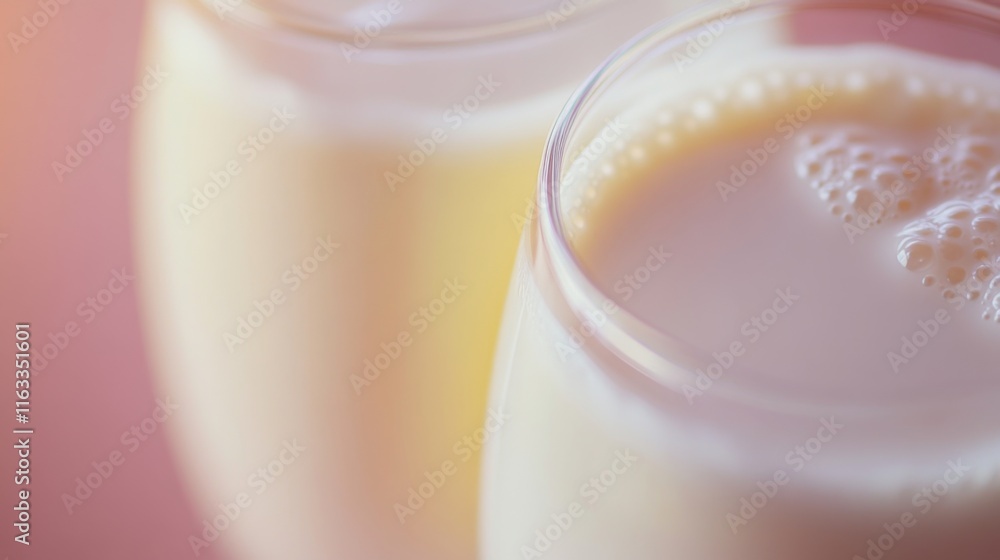 Poster soft light dynamic milk composition in isolated background
