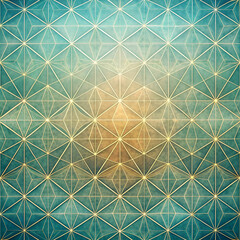 Abstract Geometric Pattern with Golden Lines. Blue and Gold Art Deco Design