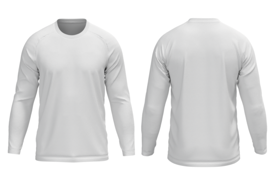 white round neck raglan longsleeve tshirt jersey front and back view