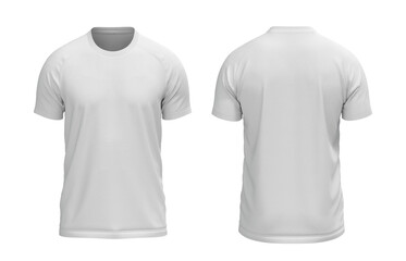 white round neck raglan shortsleeve tshirt jersey front and back view