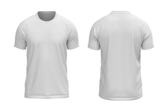 white round neck raglan shortsleeve tshirt jersey front and back view