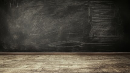 Blank Black Chalkboard Background	