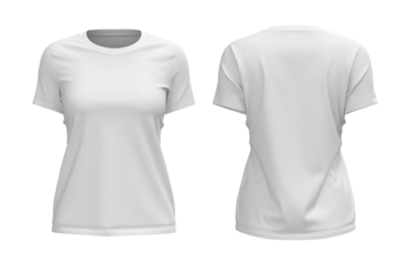 white women round neck shortsleeve tshirt jersey front and back view