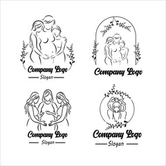 Hand drawn pregnant woman drawing illustration