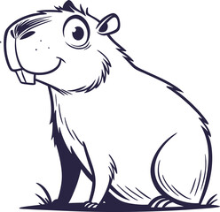 Fototapeta premium capybara silhouette for any art form - Capybara illustration - minimal capybara vector 