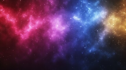 Naklejka premium Cosmic Nebula Swirls of Pink Blue and Gold Hues