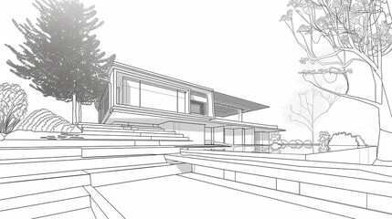 Fototapeta premium Architecture house plan blueprint Home architecture interior project building or renovation refurbishment and restoration contractor service, mixed realistic 