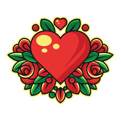 Illustration of vintage love vector with flowers