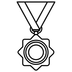 Achievement Medal Line Art Vector Design