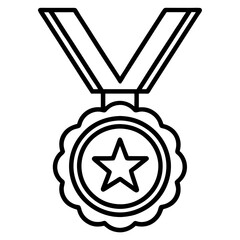 Achievement Medal Line Art Vector Design