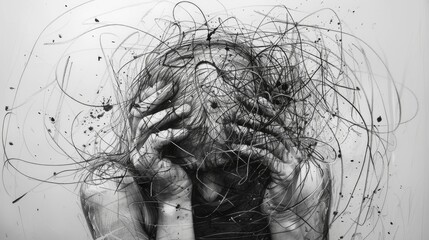 Abstract Portrait of a Person in Distress