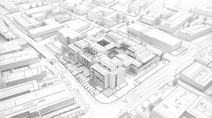 Architecture drawing banner background for design Sketch view of New York City. 

