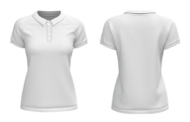 white women poloshirt raglan shortsleeve tshirt jersey front and back view