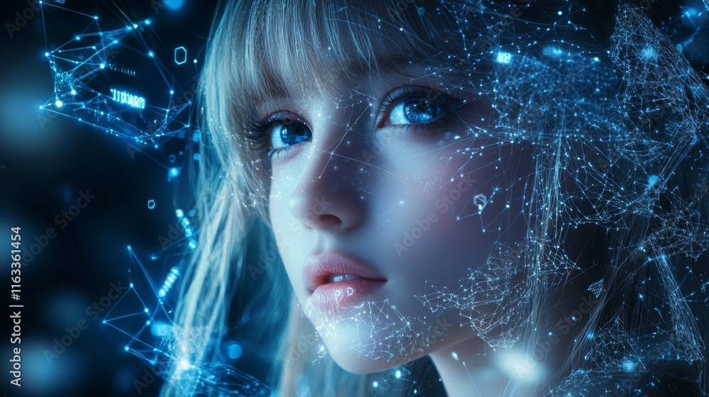 Poster digital transformation technology strategy, iot, internet of things. transformation of ideas and the