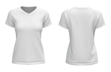 white women v neck raglan shortsleeve tshirt jersey front and back view