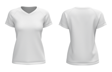 white women v neck raglan shortsleeve tshirt jersey front and back view