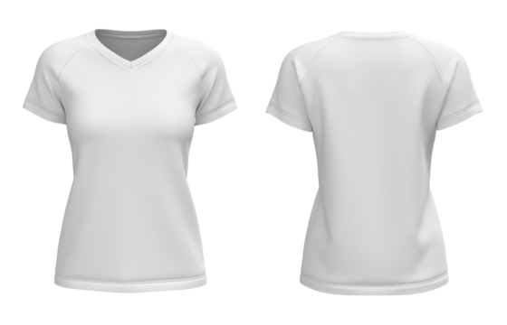 white women v neck raglan shortsleeve tshirt jersey front and back view