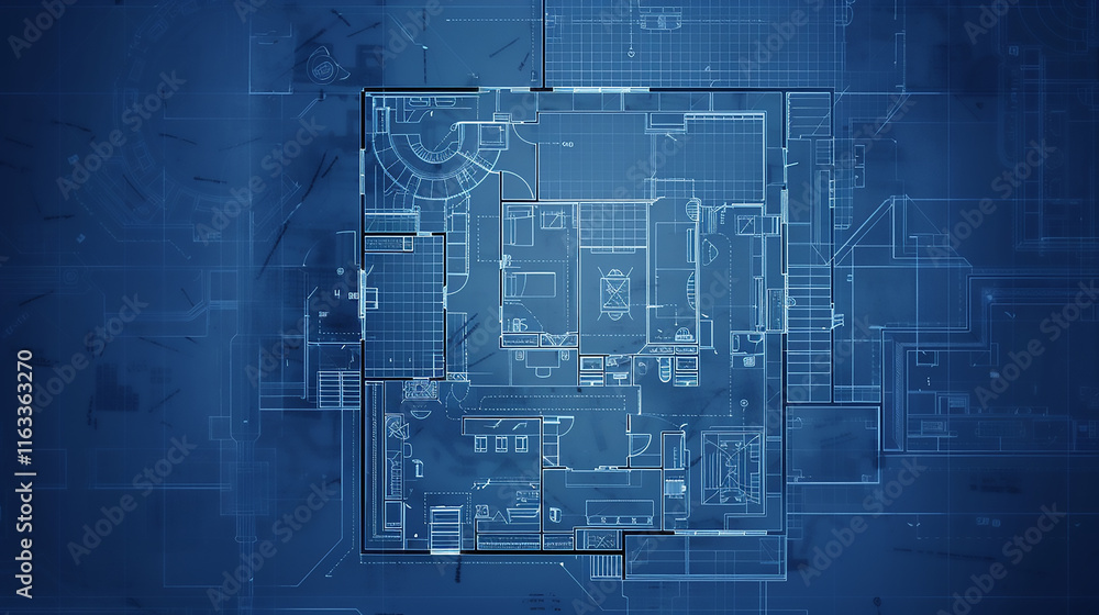 Poster blue city blueprint plans architecture ephemera border backgrounds drawing paper. abstract technolog
