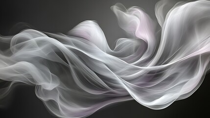 Obraz premium Elegant White Fabric Swirls Against Dark Background