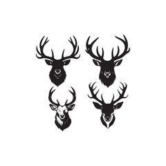 create a Deer antlers silhouette vector icon desing with a white background