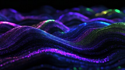 Abstract Finance Data Visualization with Glowing Effects