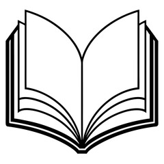 Clean and Modern Open Book Vector Line Drawing