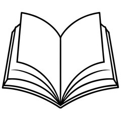 Clean and Modern Open Book Vector Line Drawing