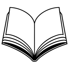 Clean and Modern Open Book Vector Line Drawing