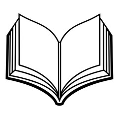 Clean and Modern Open Book Vector Line Drawing