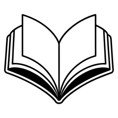 Clean and Modern Open Book Vector Line Drawing