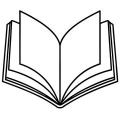 Clean and Modern Open Book Vector Line Drawing